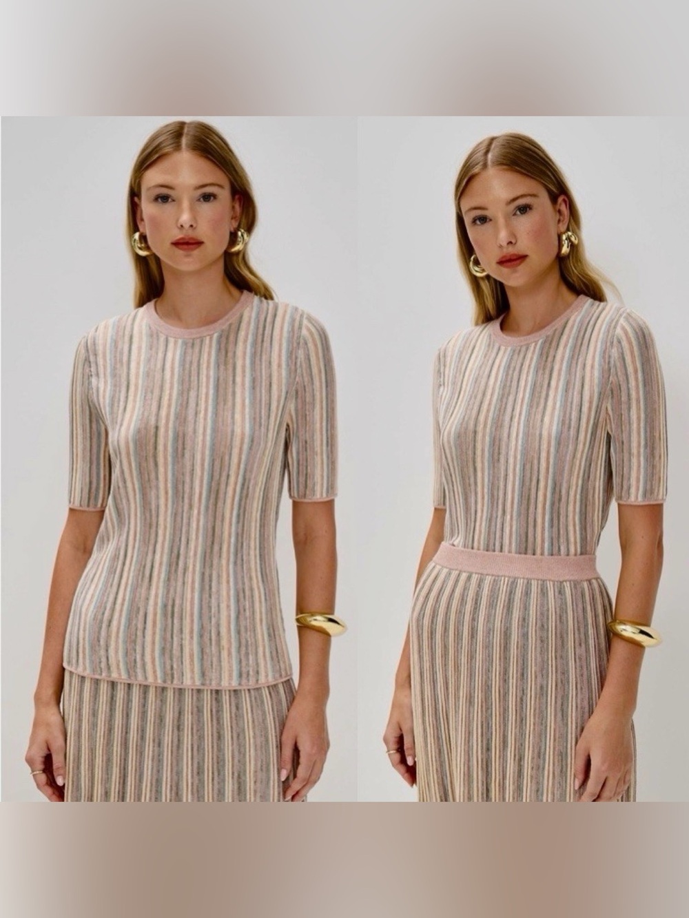 Zimmermann Multicolor Pastel Stripe Knit Top Size AU 0P